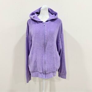 Pangaia Women’s Hoodie Lavender Purple 100%‎ Organic Cotton Size L Full Zip
